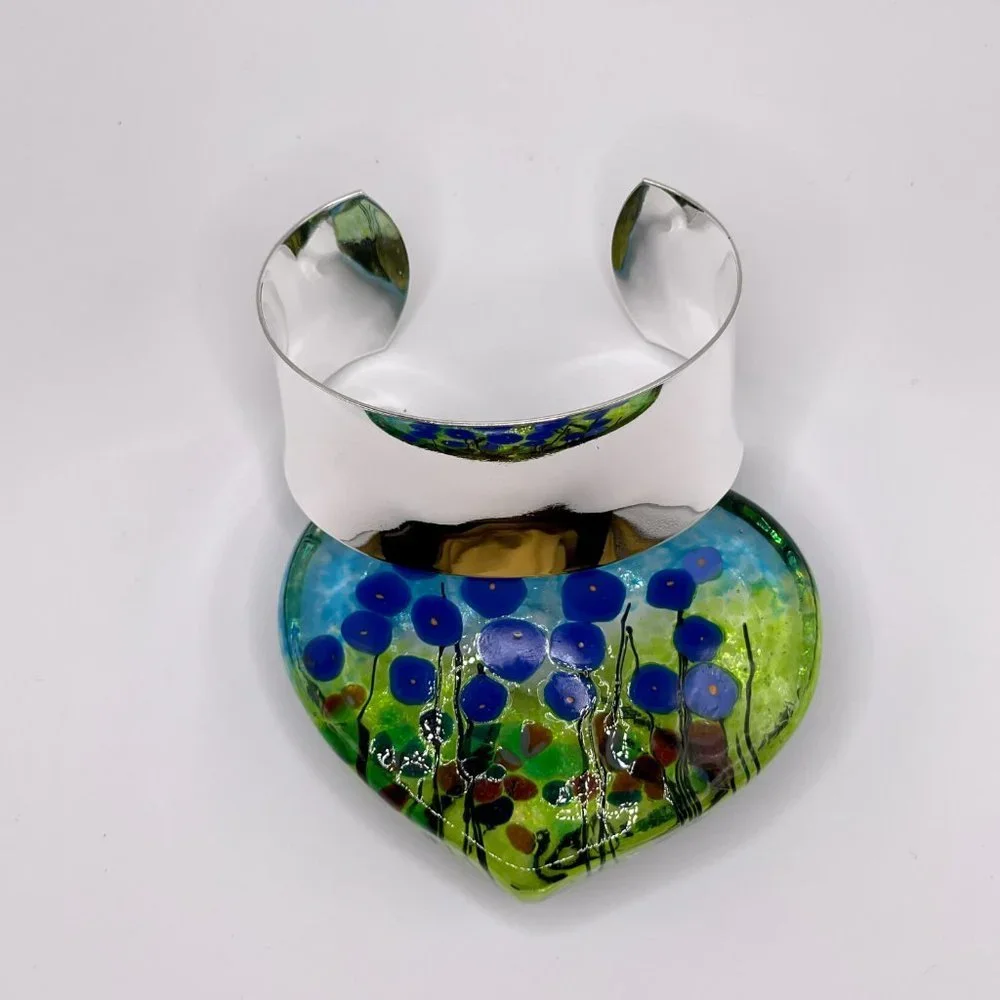 Sterling Silver 925 Wide Cuff Bracelet #1165 - Picture 3 of 9